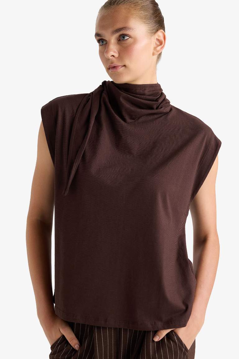 Slim Fit Half Turtleneck Blouse