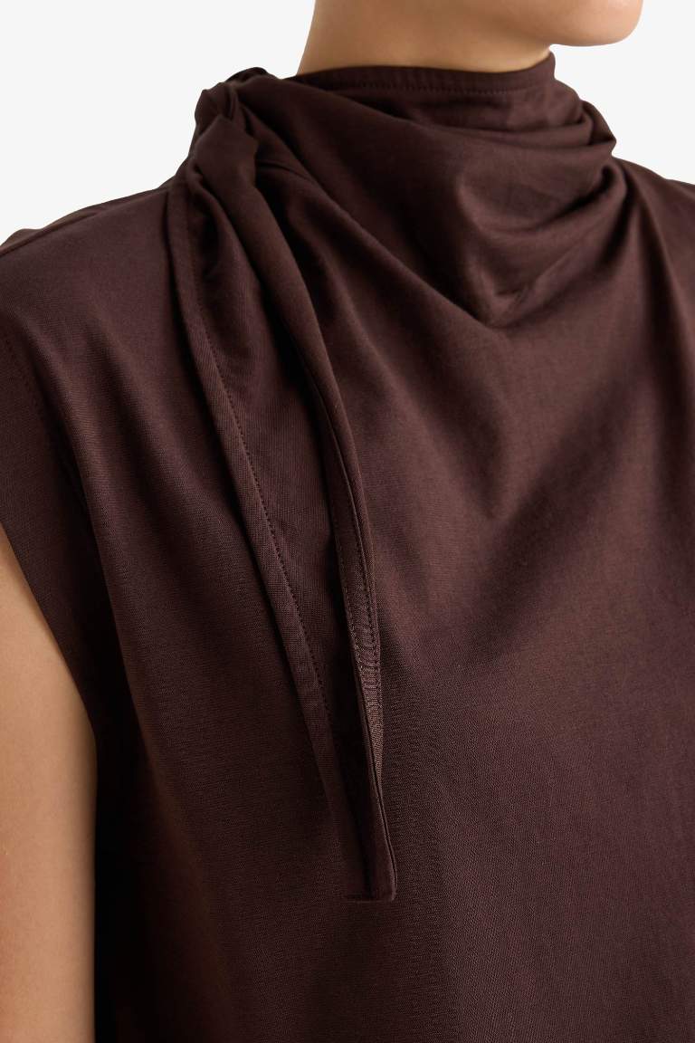 Slim Fit Half Turtleneck Blouse