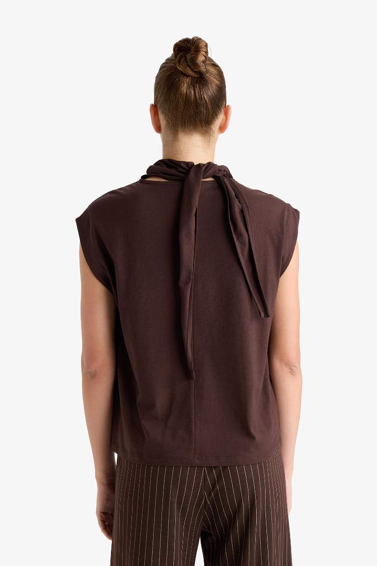 Slim Fit Half Turtleneck Blouse