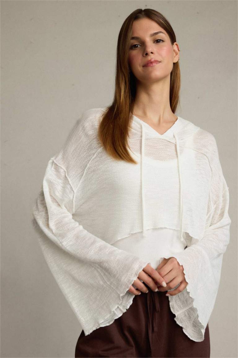 جاكيت كروب قطن بياخة مستديرة بغطاء للرأس