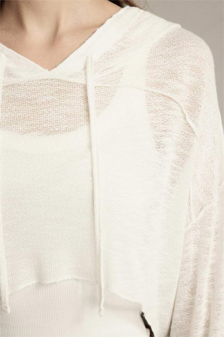 جاكيت كروب قطن بياخة مستديرة بغطاء للرأس