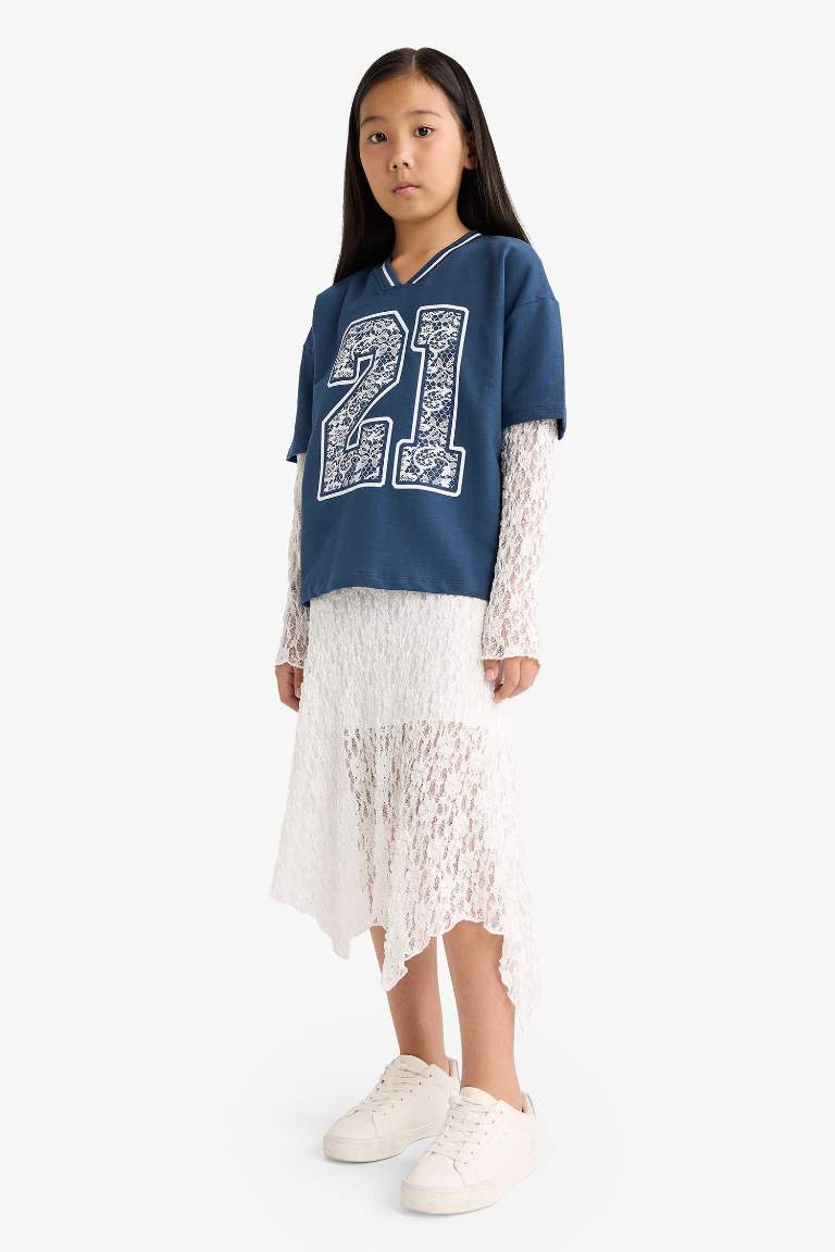 Girl Regular Fit Knitted Skirt