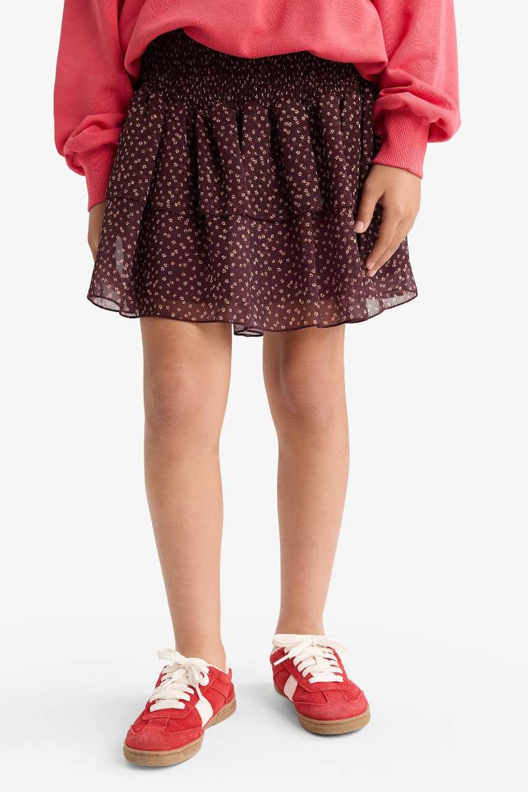 Girl Tulle Floral Print Skirt