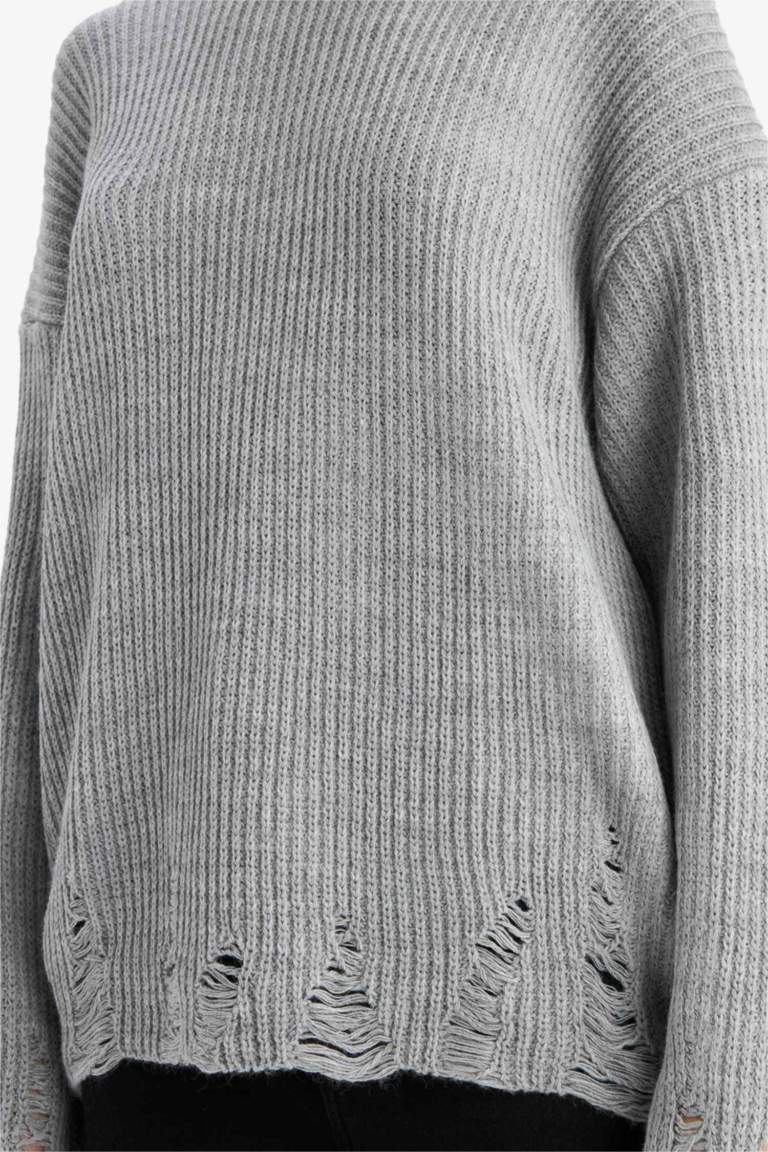 Overshirt Fit Crew Neck Pullover