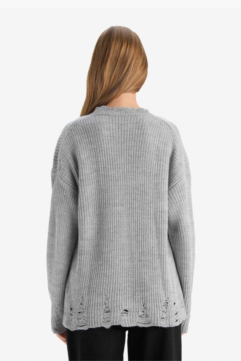 Overshirt Fit Crew Neck Pullover