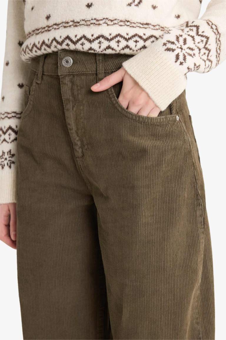 Бархатные брюки со стандартной талией на молнии