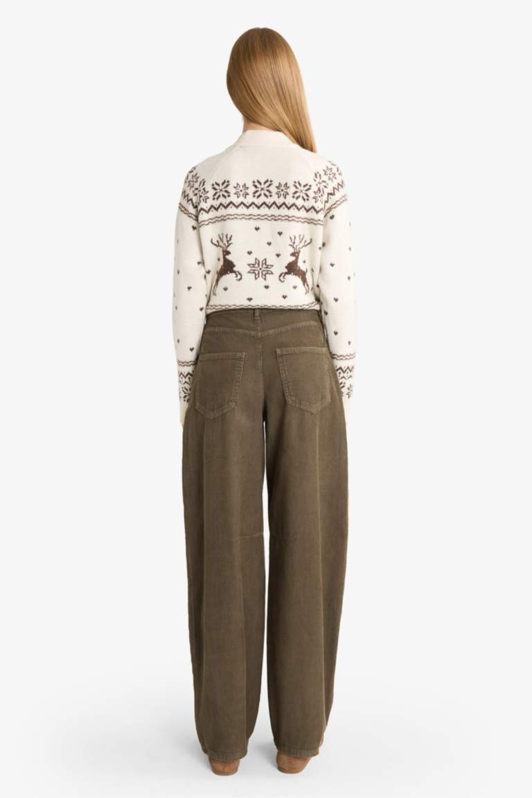 Бархатные брюки со стандартной талией на молнии