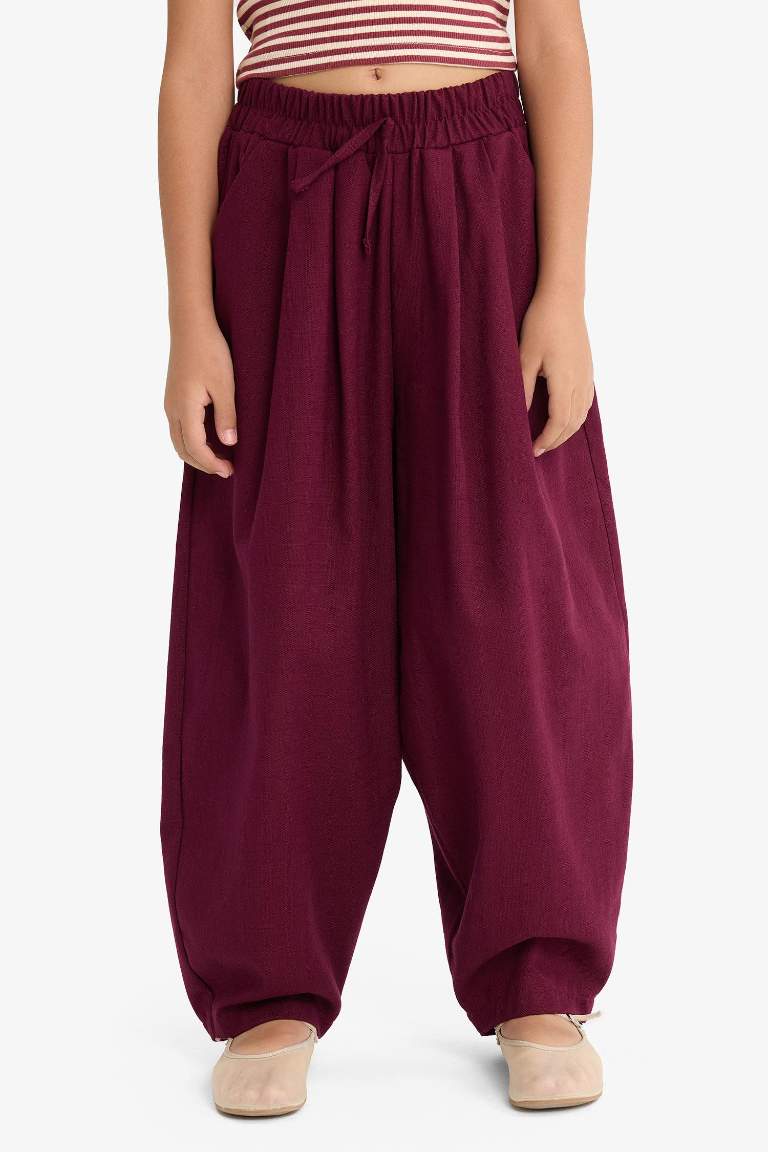 Girl Barrel Fit Cotton Trousers