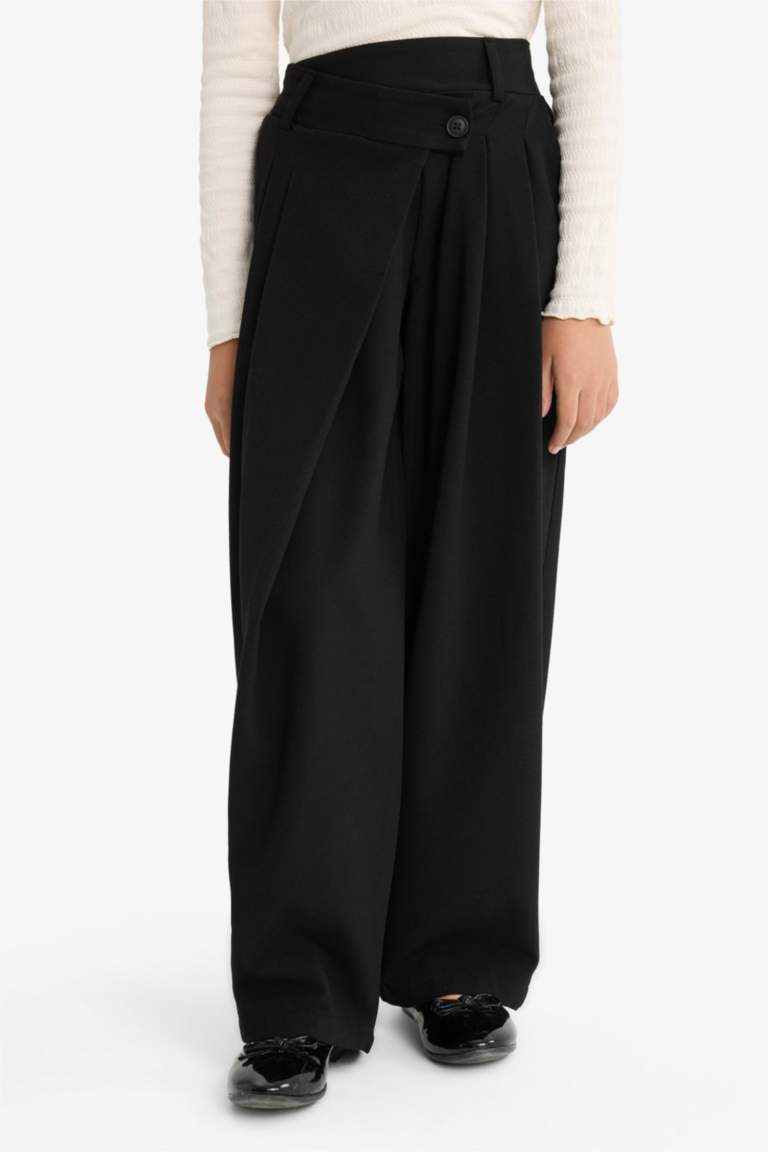 Girl Baggy Fit Gabardine Trousers