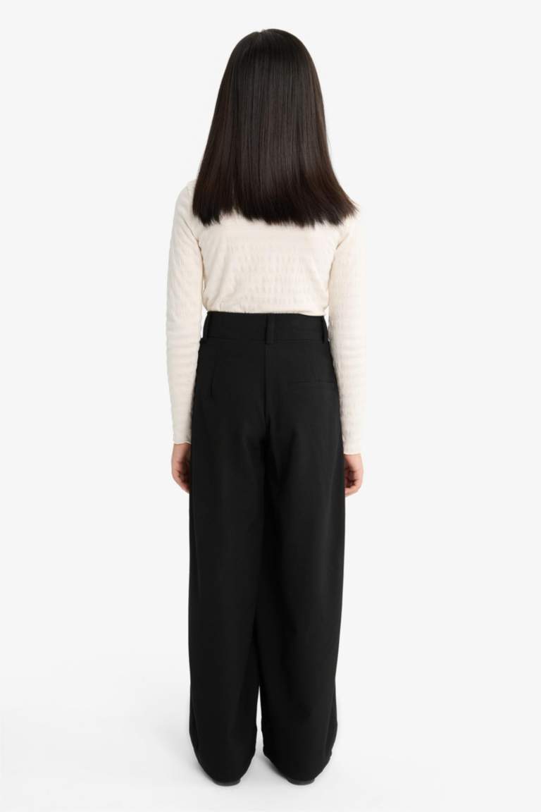 Girl Baggy Fit Gabardine Trousers
