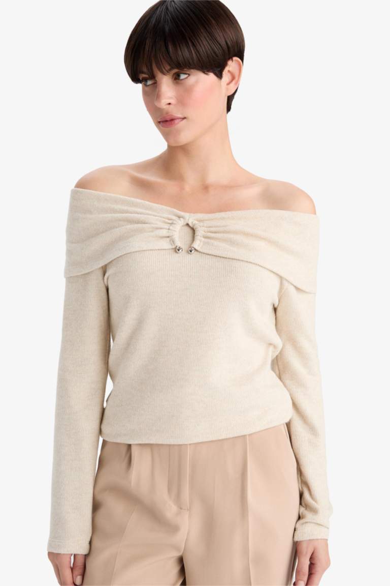 Slim Fit Off Shoulder T-Shirt