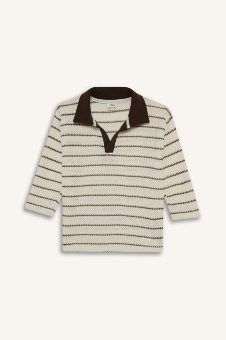 Baby Boy Shirt Collar Knitwear Striped T-Shirt