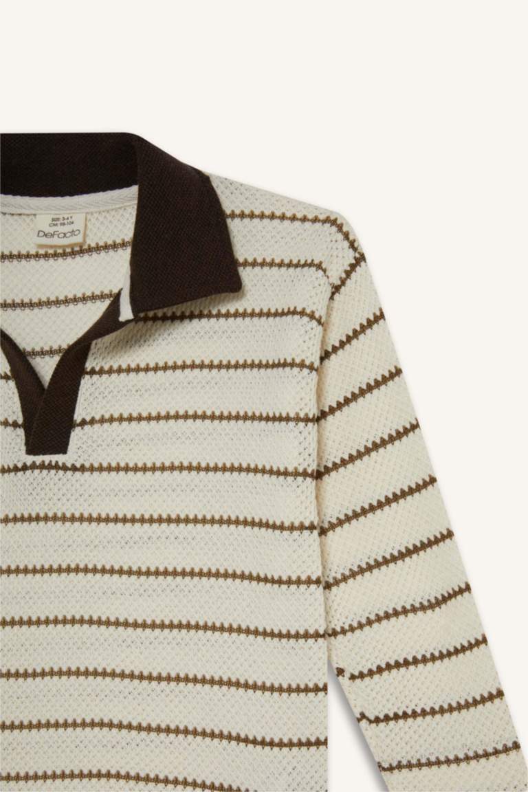 Baby Boy Shirt Collar Knitwear Striped T-Shirt