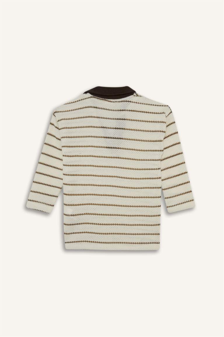 Baby Boy Shirt Collar Knitwear Striped T-Shirt