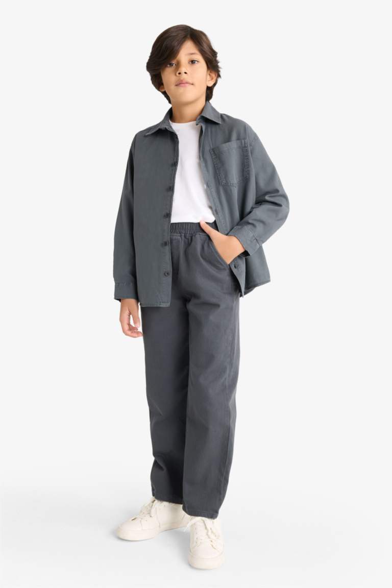 Рубашка поло с длинными рукавами для мальчиков, оверсайз