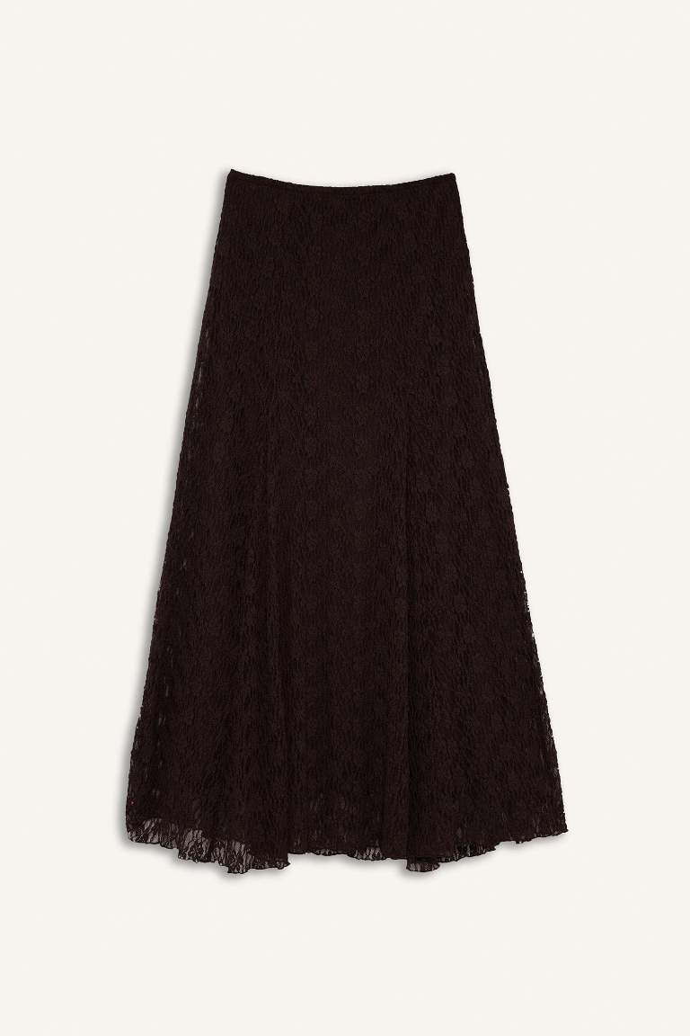A Cut Lace Knitted Skirt