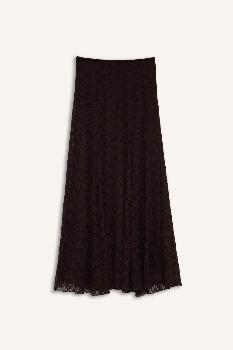 A Cut Lace Knitted Skirt