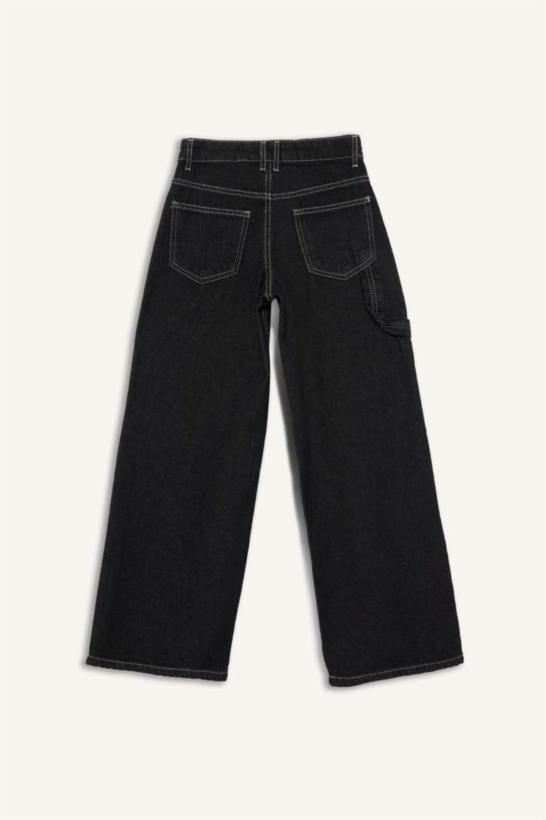Wide Leg Denim Trousers
