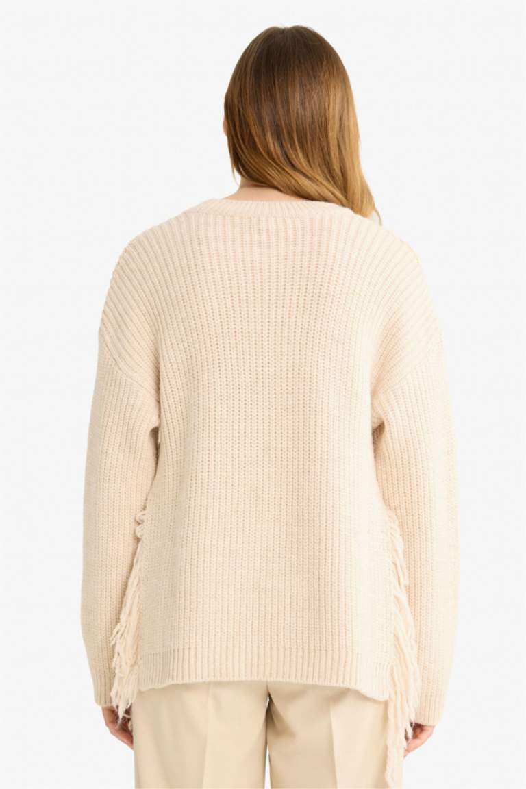 Oversize Fit Crew Neck Knitwear Pullover