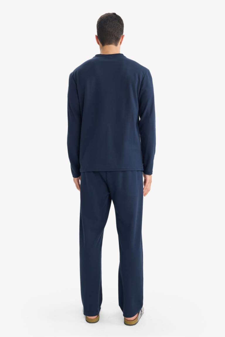 Pijama Takımı Regular Fit Uzun Kollu Waffle Üst Uzun Alt