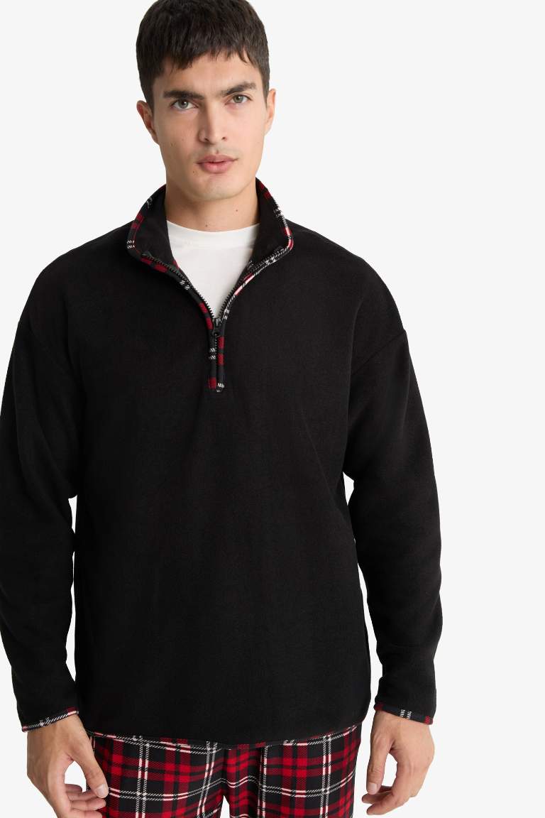 Haut en polaire demi-zip Coupe régulière