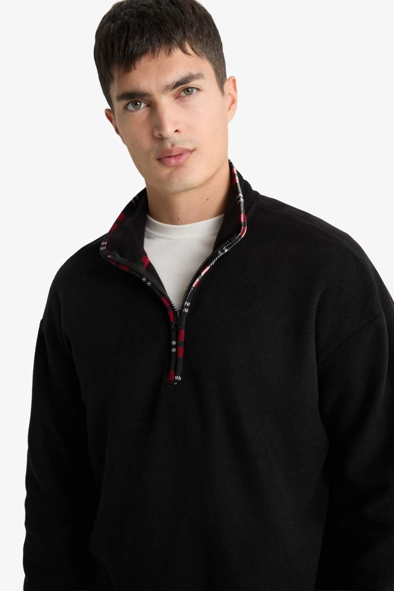 Haut en polaire demi-zip Coupe régulière