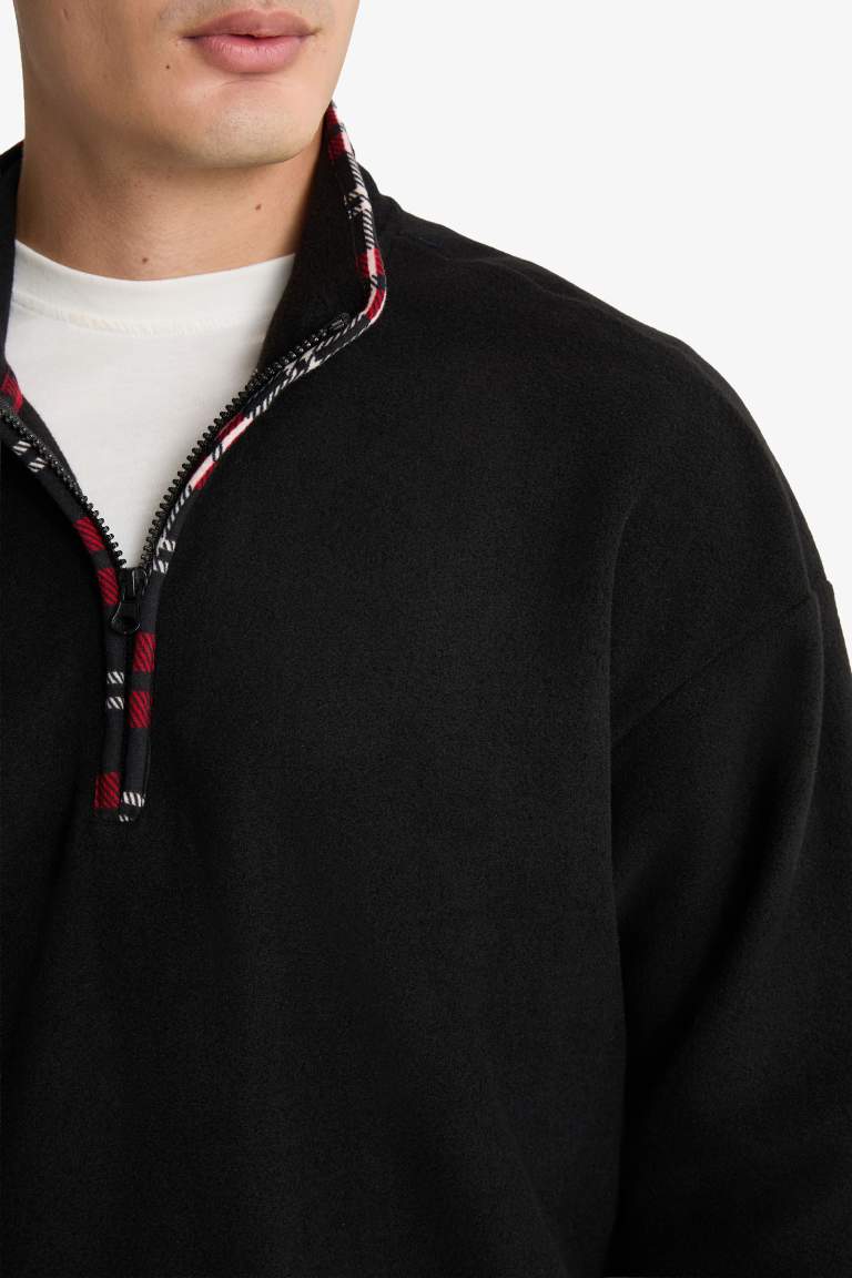 Haut en polaire demi-zip Coupe régulière