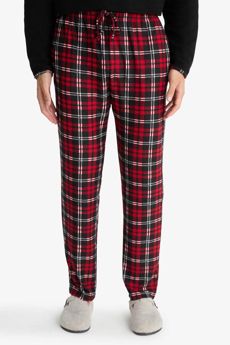 بنطلون بجامة كاروهات صوف قصة عادية