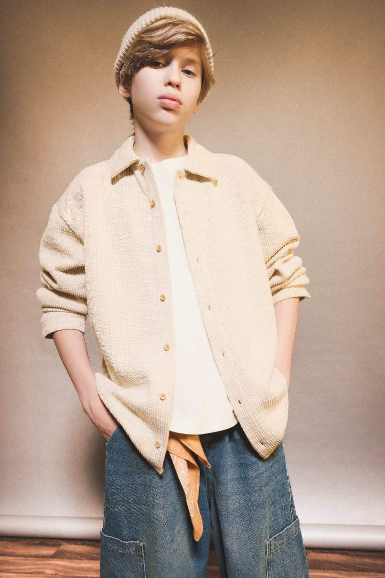 Regular Fit Polo Collar Sweatshirt