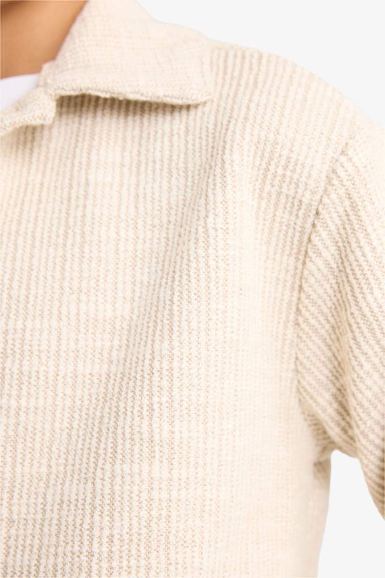 Regular Fit Polo Collar Sweatshirt