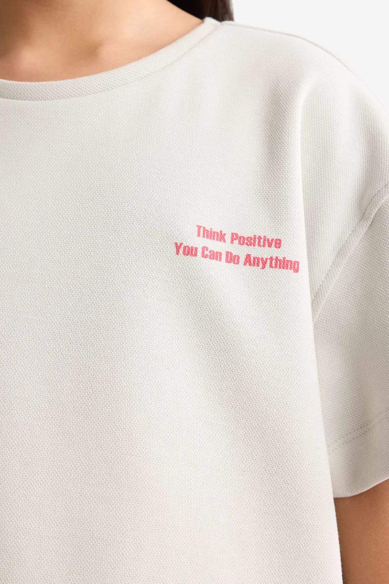 Kız Çocuk 2'li Takım Baskılı Kısa Kollu Tişört Eşofman Altı