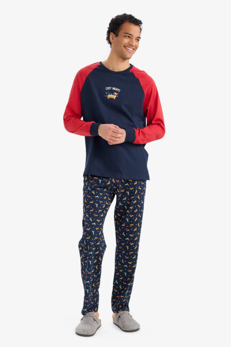 Pijama Takımı Regular Fit Baskılı Uzun Kollu Üst Uzun Alt