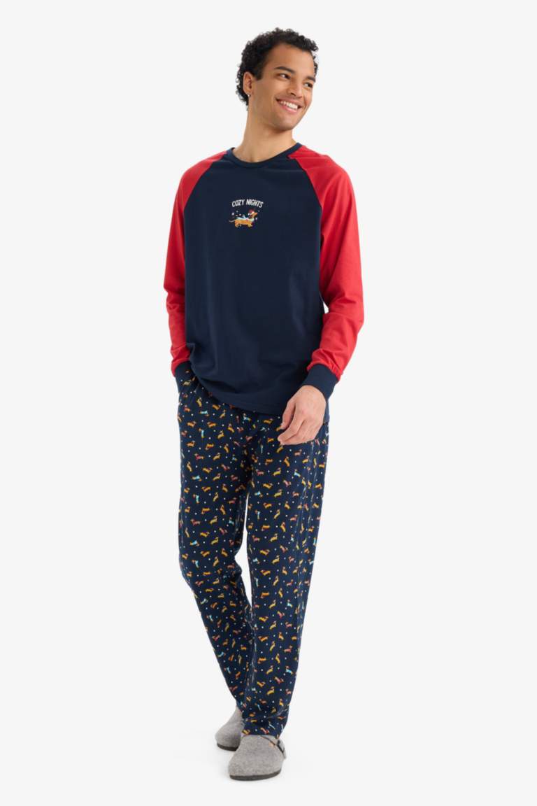 Pijama Takımı Regular Fit Baskılı Uzun Kollu Üst Uzun Alt