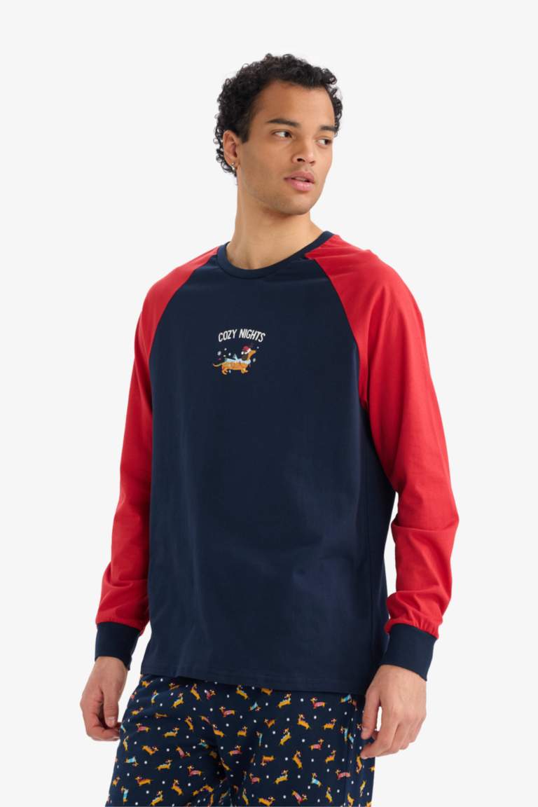 Pijama Takımı Regular Fit Baskılı Uzun Kollu Üst Uzun Alt