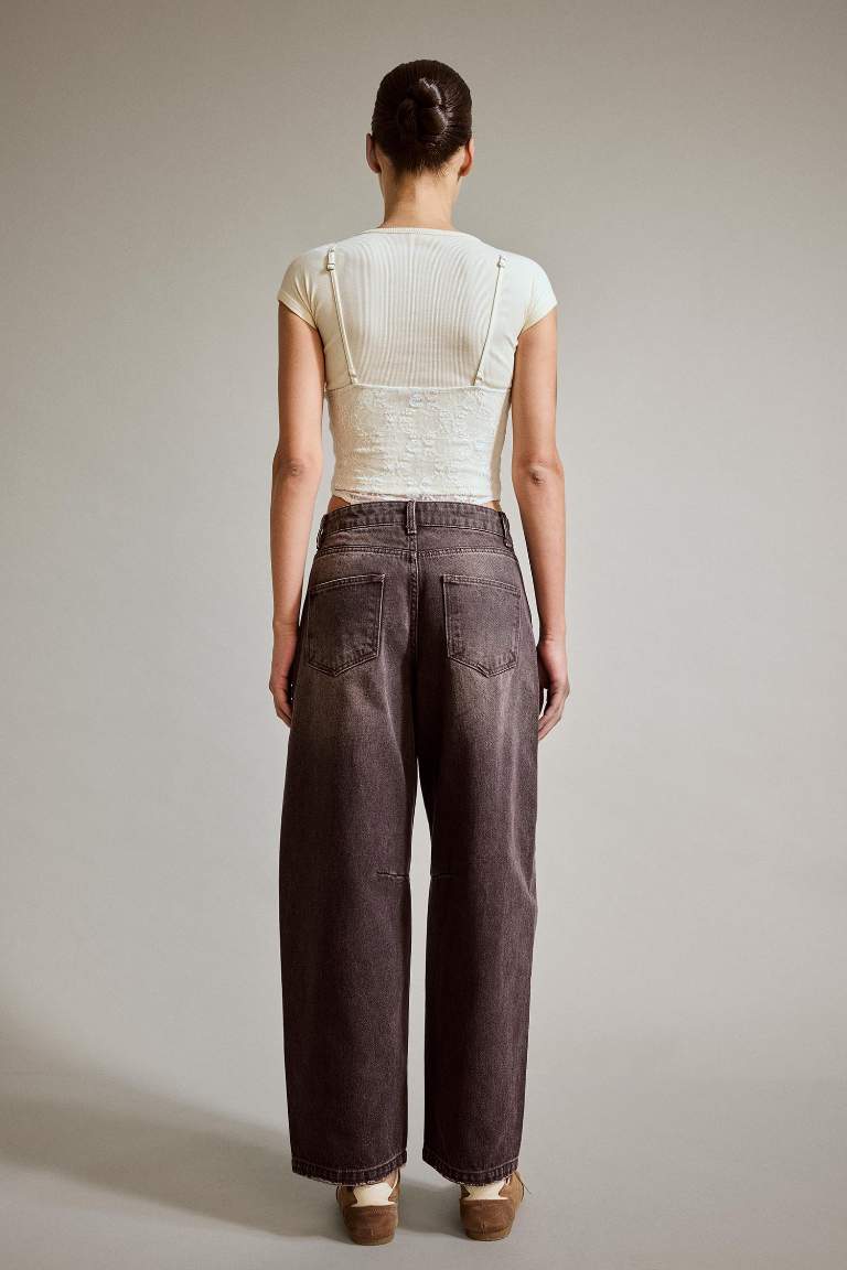 بنطرون جينز وايد ليج برجل واسع