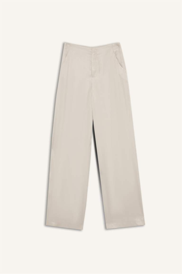 Regular Fit With Pockets Satin Trousers