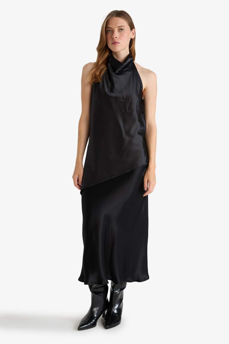 Regular Fit Degaje Neck Sleeveless Blouse