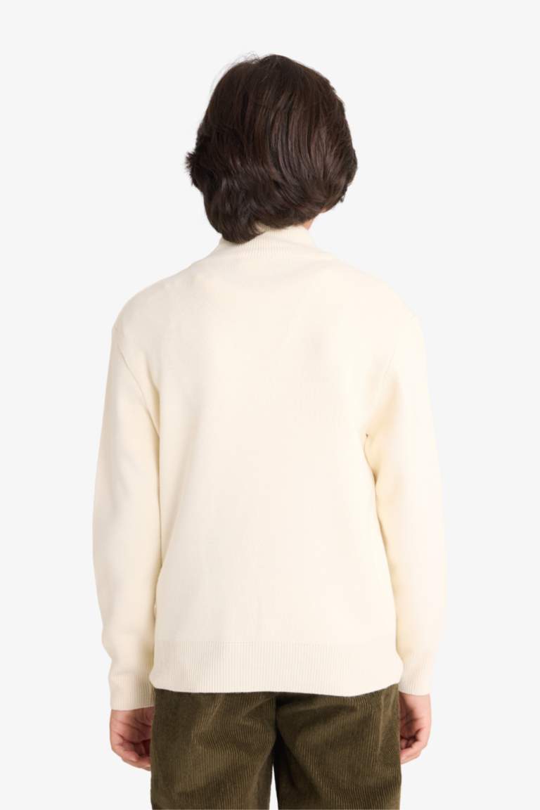 Erkek Çocuk Yarım Fermuarlı Triko Kazak