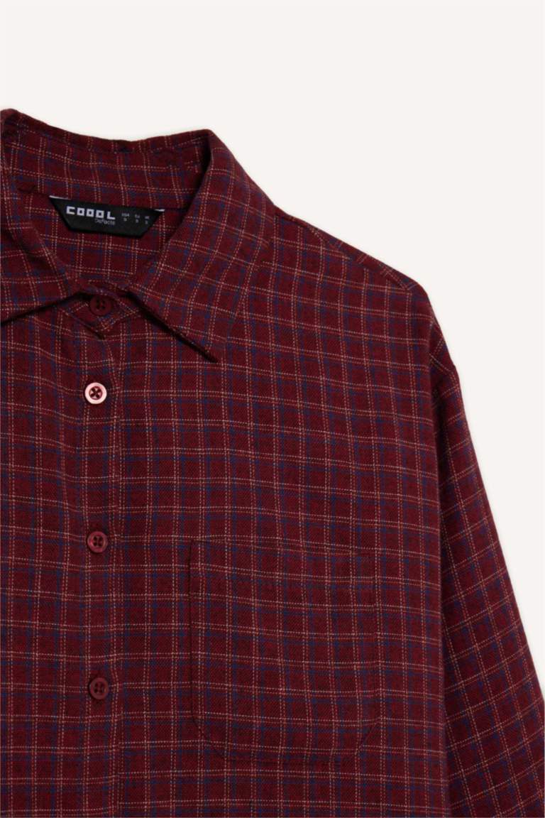 Рубашка в клетку с длинными рукавами