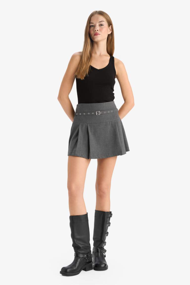 Normal Waist Mini Skirt