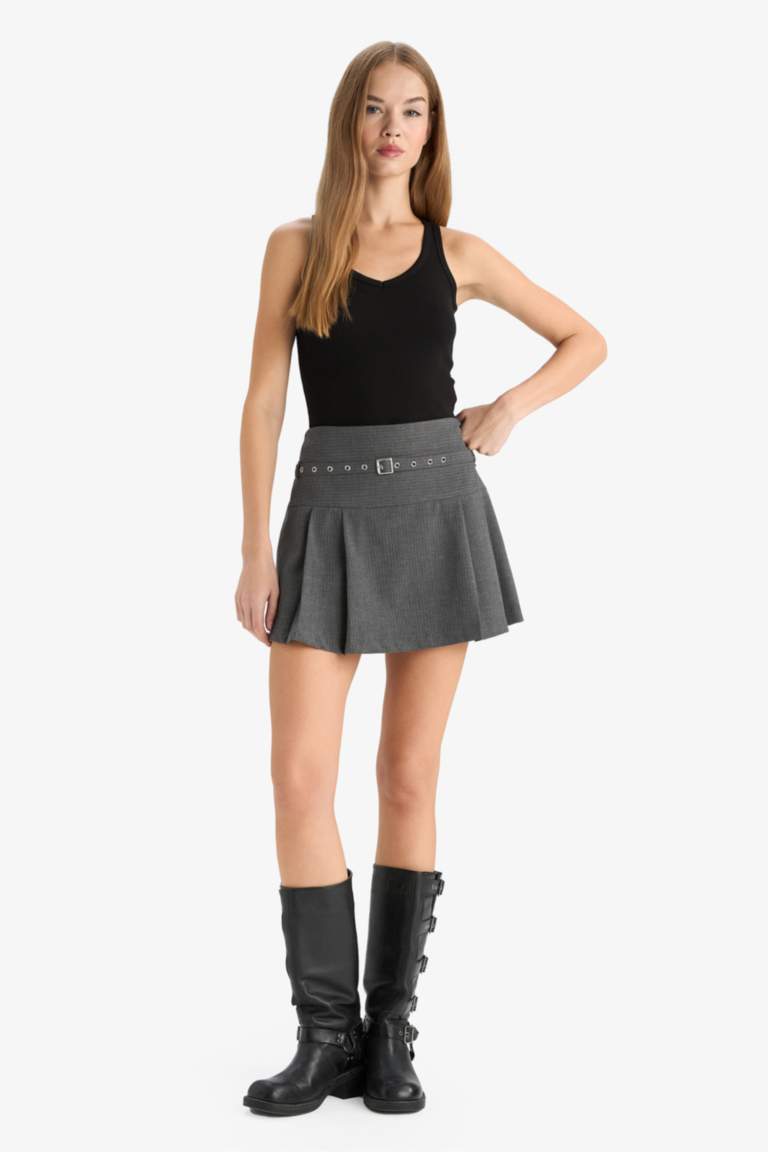 Normal Waist Mini Skirt