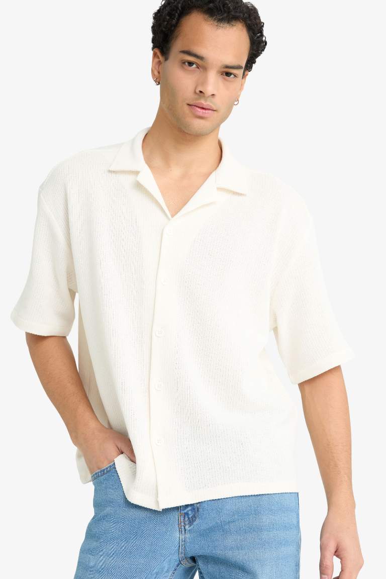 Boxy Fit Cotton Polo Shirt