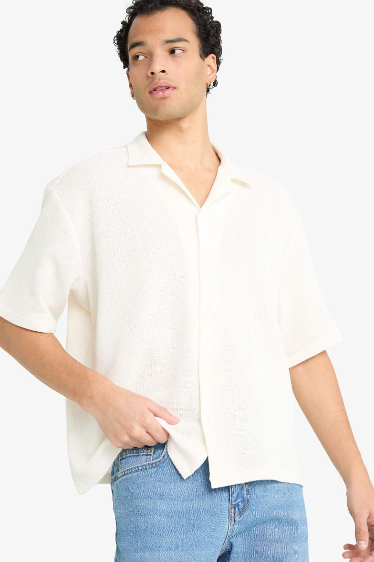 Boxy Fit Cotton Polo Shirt