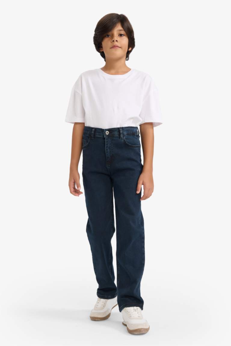 Erkek Çocuk Straight Fit Düz Paça Jean Pantolon