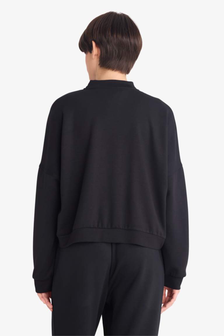 Kolej Yaka Basic Düz Fermuarlı Bomber Hırka