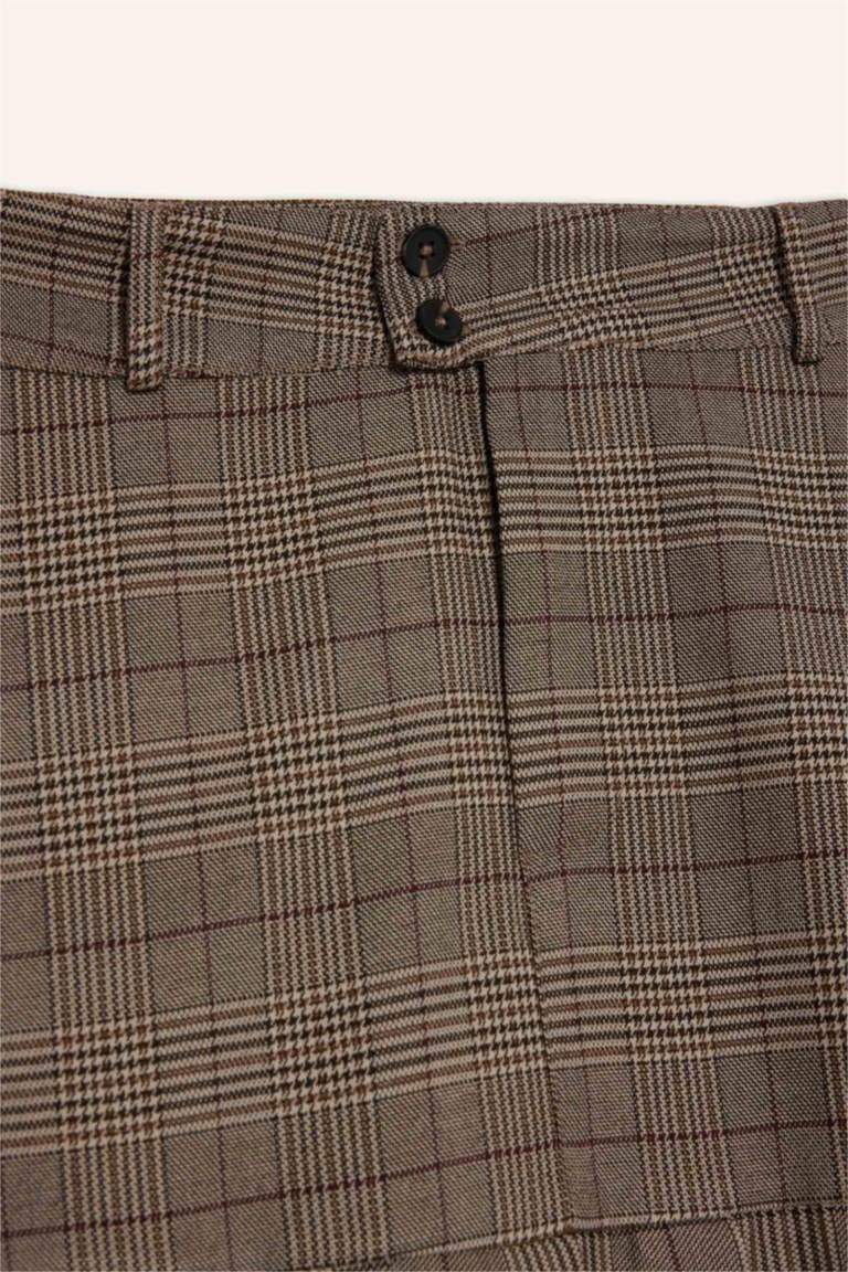 Pilise Kareli Normal Bel Mini Etek