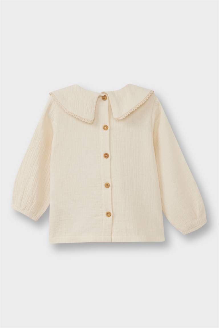 Regular Fit Muslin Flower Long Sleeve Shirt