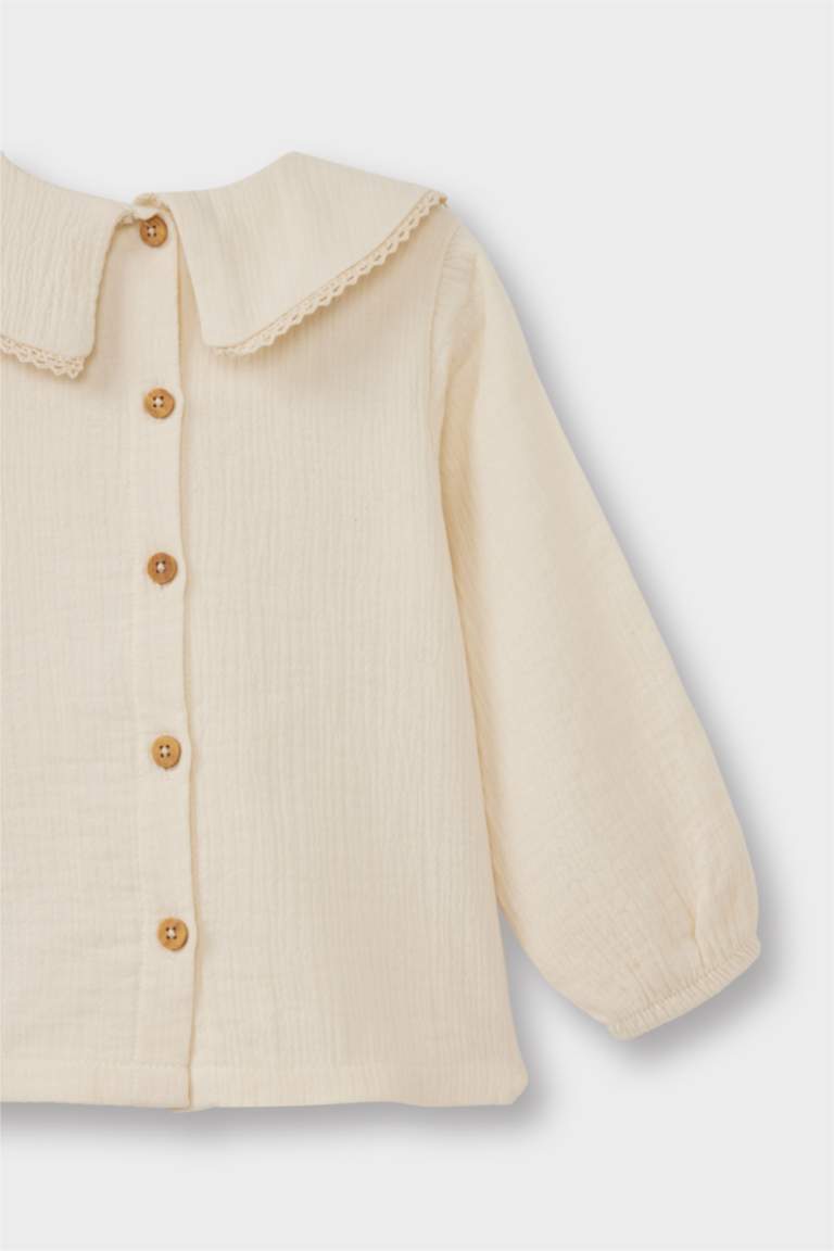 Regular Fit Muslin Flower Long Sleeve Shirt