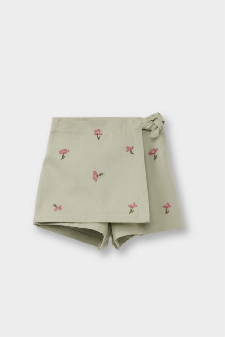 Baby Girl Regular Fit Flower Shorts