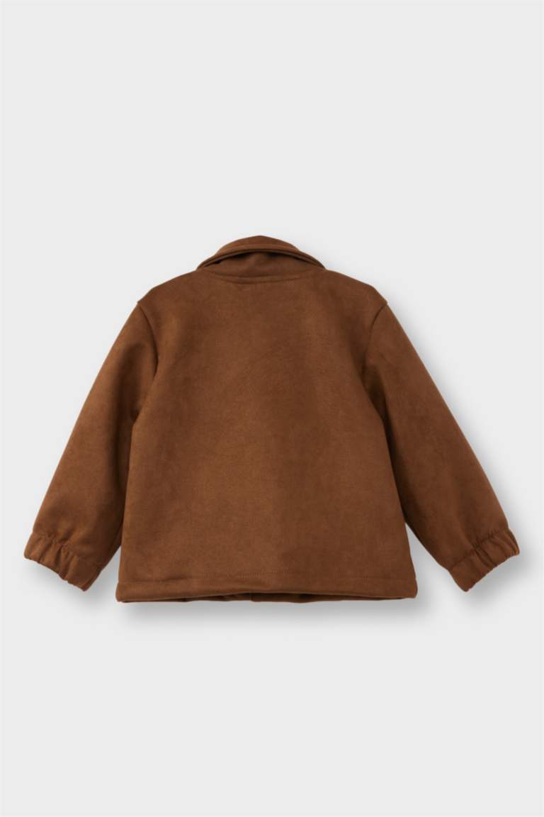 Baby Girl Shirt Collar Puffer Jacket